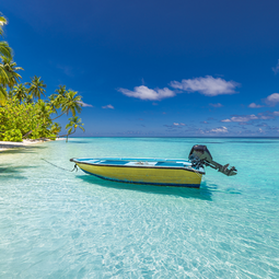Jet Boat on a Beach in the Maldives